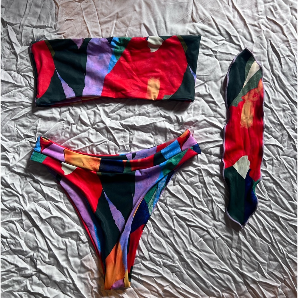 Multicolor Tube Top Bikini BRAND NEW & NEVER WORN